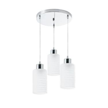 Imagem de Luminária Pendente Track Quarto Sala Balcão 3 lâmpadas E27 Bivolt - SS