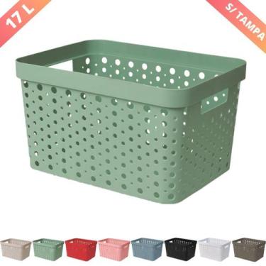 Imagem de Cesto Organizador  s/ Tampa Trama Rattan 17L Usual Utilid. - Usual Uti