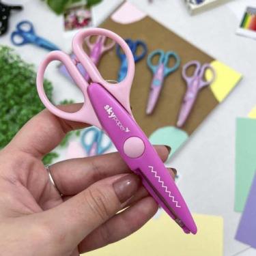 Imagem de Tesoura Escolar de Picotar 13cm SkyPaper, Rosa
