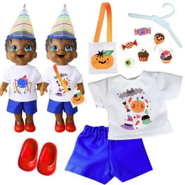 Imagem de Kit roupa boneca para baby alive - halloween chapeu - 7 pçs - CASINHA 