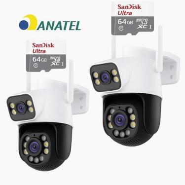 Imagem de Kit 2 Câmera Segurança Externa Wifi 8MP 4k Full HD Ptz 360 Rotação Vis