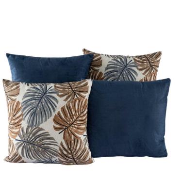 Imagem de Capa Almofada Estampada Jacquard Decorativas com Ziper 4 unidades