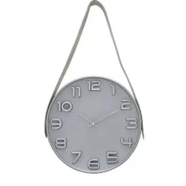 Imagem de Relógio de Parede com Alça Cinza 30cm