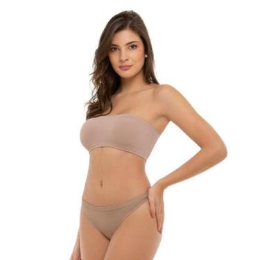 Imagem de Kit com 3 Soutien Poliamida Top Feminino Sutiã Sem Costura Sem Bojo Se