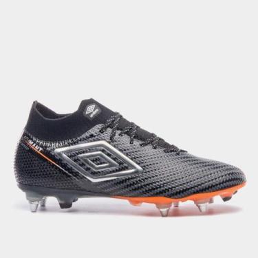 Imagem de Chuteira Campo Umbro Adamant Top Speed Pro Sg Unissex, Preto, Prata, 4