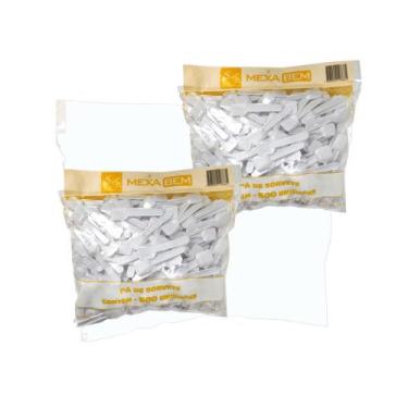 Imagem de Kit 2 Pct 500 un cada Pazinha de Sorvete Branca 7,5cm - Bella Donna