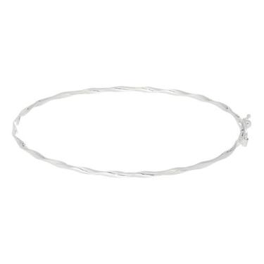 Imagem de Bracelete Acabamento Fino Fio Torcido Prata 925 Italiana - Princesa da