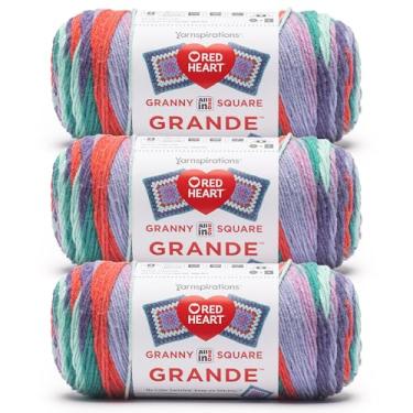 Imagem de Red Heart All in One Granny Square Grande Lollapalooza fio - 3 pacotes de 250 g - 100% acrílico - #4 penteado (médio) - 400 jardas - tricô/crochê