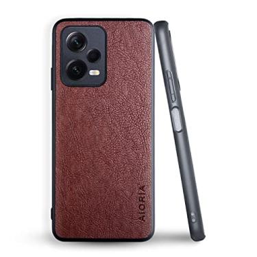 Imagem de AIORIA Capa para Xiaomi Redmi Note 12 Pro Plus, capa de couro PU premium com tela de 6,7 polegadas, design retrô, capa protetora completa para Xiaomi Redmi Note 12 Pro Plus 5G (café)