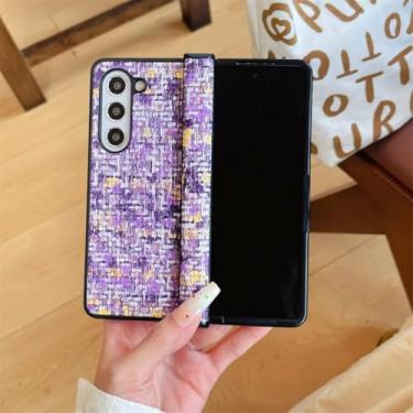 Imagem de Capa protetora de couro com dobradiça e à prova de choque para Samsung Galaxy Z Fold6 (para Samsung Galaxy Z Fold6/ROXA)