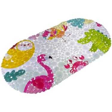 Imagem de Tapete Para Banheiro Antiderrapante Infantil Com Ventosa Box Banho Bebê Criança (Estampa Flamingo)