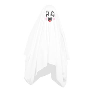 Imagem de Asixxsix Fantasia Unissex de Fantasma Infantil, Vestido Extravagante de Halloween, Capas de Poncho Com Capuz Fantasma, Fantasias Assustadoras de Halloween para Meninos, Meninas, Festas de (M)