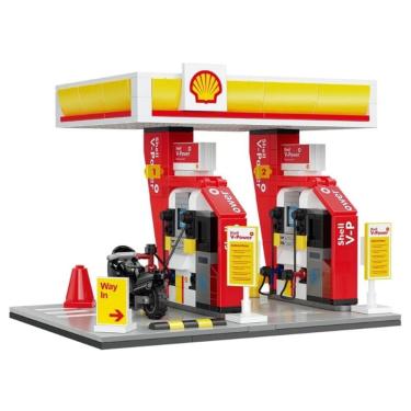 Imagem de Blocos De Montar Posto De Gasolina Shell Mini - FUN