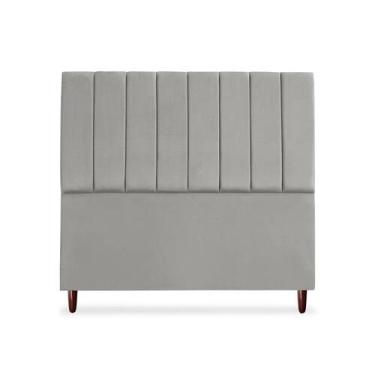 Imagem de Cabeceira De Casal Queen Carla 160 cm Com Frame Suede Cinza Claro - Ti
