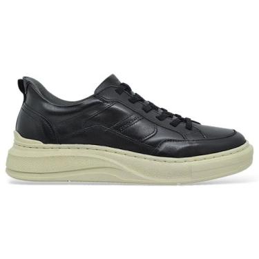 Imagem de Tenis Democrata Pace Masculino Couro Calce Facil Casual, Preto, 42