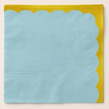 Imagem de Guardanapo de Papel Azul Borda Dourada 33x33cm 20 Unidades Ponto das F