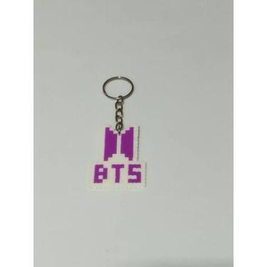 Imagem de Chaveiro BTS roxo pixel art - Pixel Jipa