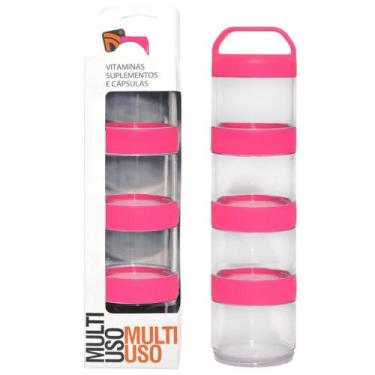 Imagem de Estojo Porta Suplementos Pó e capsulas Multi Uso Prottector, Rosa
