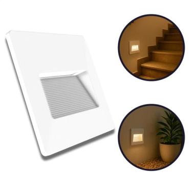 Imagem de Luminária Balizador de Parede Led Wash Effect Quadrada 4x4 Luz Amarela