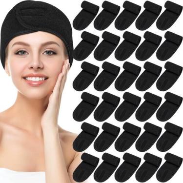 Imagem de Facial Spa Headband Hoteam, pacote de 30 para mulheres (preta)