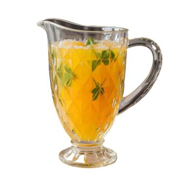 Imagem de Jarra de Vidro, 24×17cm, 1.2l, Adequado para Bebidas de Suco de Frutas e Chá, Jarra de Vidro Diamond Luxo