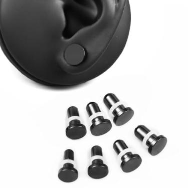 Imagem de Casvort 12 peças incrementos de 0,5 mm 16g-6g confortável sem dor alargador único alargador preto morto, retentor de bala de septo de aço cirúrgico 316, kits de alongamento de lóbulo de orelha