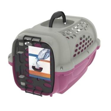 Imagem de Caixa de Transporte Pet Travas Duplas Plast Pet Para Cachorro, Gato, Coelho, Aves, Pequeno Porte(Rosa)