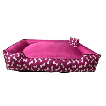 Imagem de Caminha Casinha Pet Grande para Cachorro e Gato – Conforto Luxuoso com Fundo Impermeável e Enchimento Removível (Rosa,EXG - 90X70)