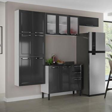Imagem de Cozinha Modulada Compacta em Aço 4 Peças 13 Portas Sendo 3 com Vidro 2