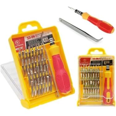 Imagem de Kit de Ferramentas de Precisão 32 em 1, Conjunto de Chaves para Manutenção de Celulares, Notebooks, Relógios, Óculos e Tablets, com Chaves Fenda, Phillips e Torx