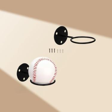 Imagem de Suporte de taco de beisebol, gancho de metal, suporte de parede, equipamento esportivo, suporte para exibição de beisebol, softball, golfe, bola preta 2