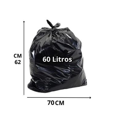 Imagem de Saco De Lixo 60 Litros Preto Pacote Com 100 Unidades