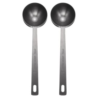 Imagem de Generic 2 colheres medidoras individuais, 2 colheres de sopa (6 colheres de chá, 30 ml) colher de chá/colher de sopa de aço inoxidável 304 única tigela quadrada pequena colher de medição de cabo longo