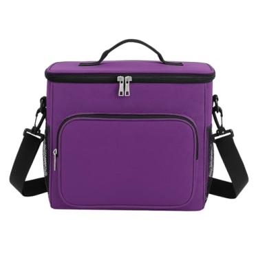 Imagem de Bolsa Térmica Marmita Lancheira Com Alça Reforçada – Para Trabalho academia Escola viagem piquenique – Lancheira Térmica (Roxo)