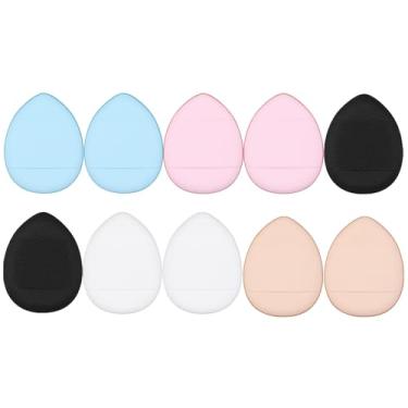 Imagem de 10 peças de esponja compacta de pó de dedo, esponja de maquiagem, fixador de maquiagem molhado ou seco