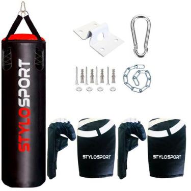 Imagem de Saco de Pancada 120 + 2 Luvas + Suporte Stylo Sport, 2 pares luva adul