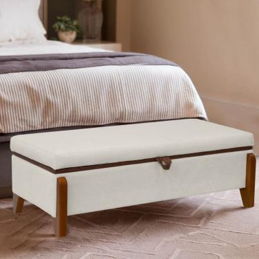 Imagem de Baú Organizador Puff Bali 140 cm Bouclé Para Quarto e Sala