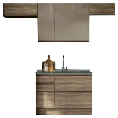 Imagem de Cozinha Modulada 4 Pecas 260 Cm Mdp Maxxi Nogal Kappesberg