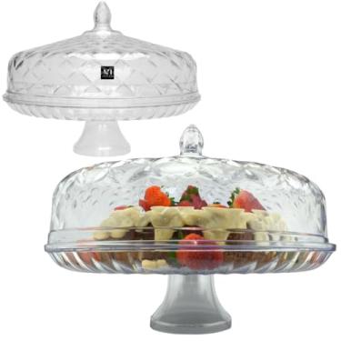 Imagem de Boleira com Tampa Cristal Acrílico Diamond 30 cm Xplast