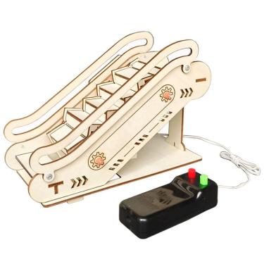 Imagem de Kit científico DIY: escada rolante de madeira, movimentação elétrica para crianças