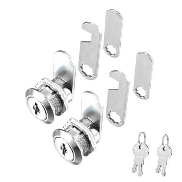 Imagem de Fechaduras de armário com chave semelhante, fechaduras cilíndricas de 5/20.3 cm com chaves, trava de substituição de armazenamento de caixa de correio de gaveta de arquivo seguro, com 3 placas de