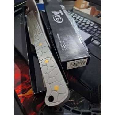 Imagem de Pré-Cadastro Faca Reta Estilo Cutelo Cabo Decorado Onça