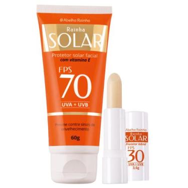 Imagem de Kit protetor Solar Facial FPS 70 Abelha Rainha + Protetor Labial FPS 3