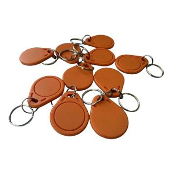 Imagem de YARONGTECH Chaveiro RFID de 13,56 MHz ISO 14443A M1 S50 Chip IC Tag (pacote com 10) (laranja)