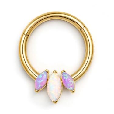 Imagem de BodyBonita Anéis de septo opala 16G CZ, joia de septo de aço cirúrgico 316L, piercing de argola de nariz, Helix Tragus Rook Daith Piercings para mulheres e homens prata/ouro 8 mm, 16g(1.2mm)-8mm, Aço