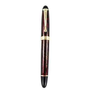 Imagem de Caneta-tinteiro Jinhao com clipe dourado e ponta média X450 com caixa de presente, Luxury Red & Golden