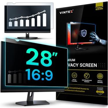 Imagem de VINTEZ Tela de privacidade 16:9 de 71 cm para monitor de computador e laptop - película protetora antirreflexo, filtro de luz azul, proteção ocular - protetor de privacidade de tela de computador, [1