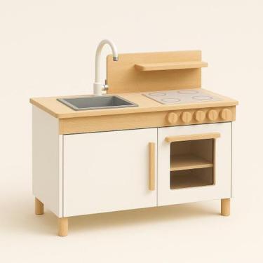 Imagem de Mini cozinha e fogão, forno de brinquedo em madeira e MDF. - STORE KID