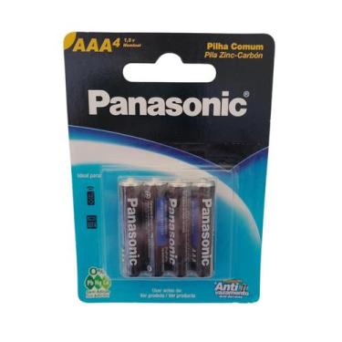 Imagem de Pilha Comum Panasonic Palito AAA Cartela com 4 unidades