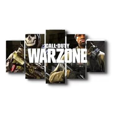 Imagem de Kit quadro decorativo 5 peças 95x60cm Gamer Call Of